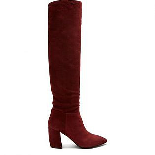 Prada Point Toe Suede Knee High Boots