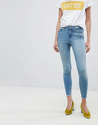Pieces Cropped Mid Rise Skinny Jean
