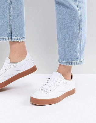 Reebok Classic Club C 85 Sneakers In White And Gum