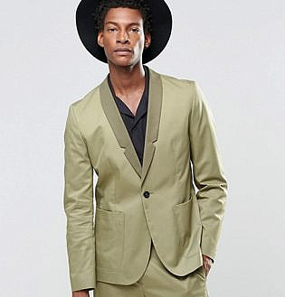 Religion Straight Blazer In Cotton In Khaki