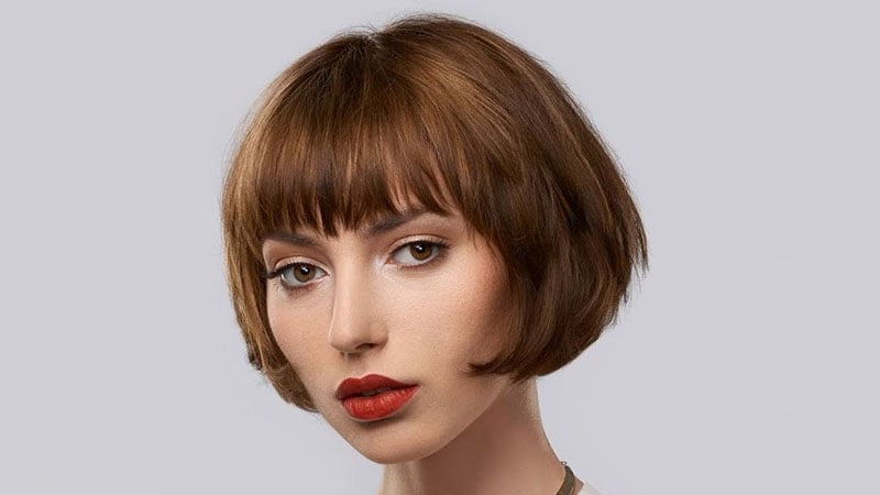 a bob hair cut with bangs