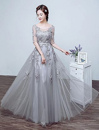 silver bridal maxi