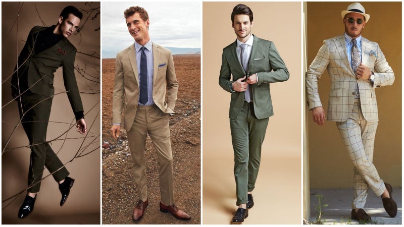 shoes to wear with khaki suit
