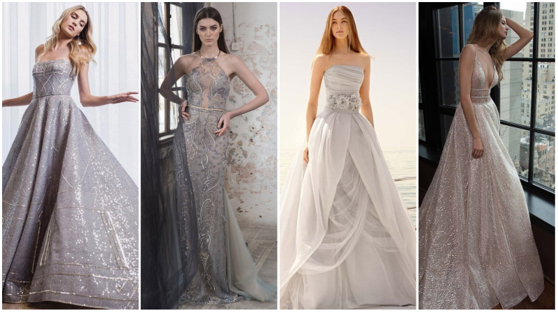 wedding silver dresses