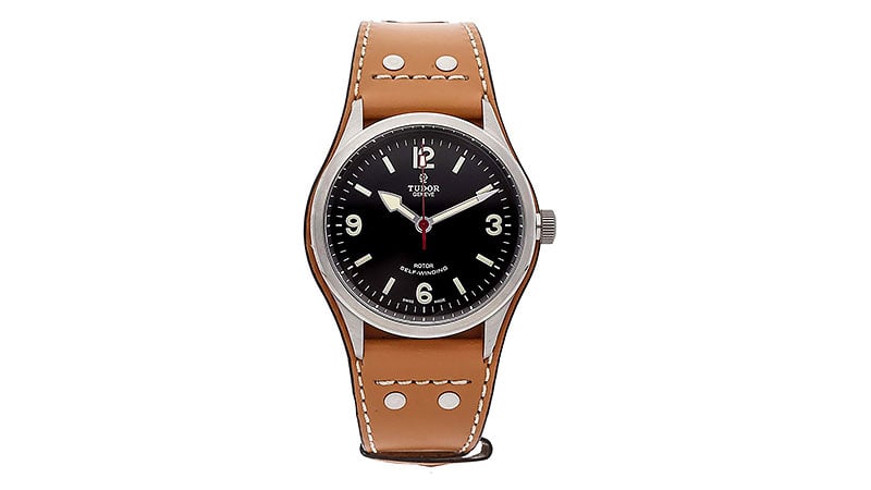 Tudor Heritage Ranger Automatic Black Dial Tobaco Brown Leather Mens Watch 79910 Bundlth