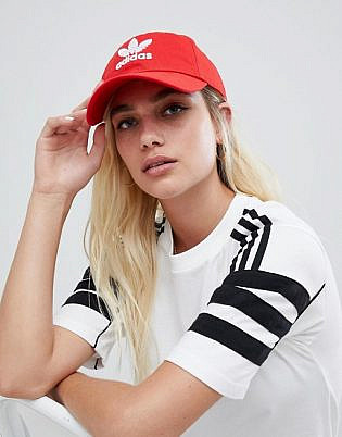 Adidas Originals Logo Cap In Red