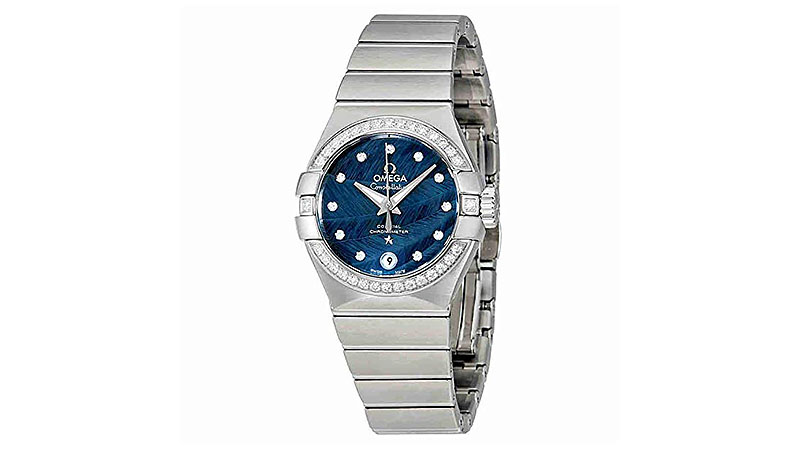 omega ladies watch blue face