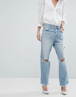 7 For All Mankind Jared Rigid Boyfriend Jean With Rips