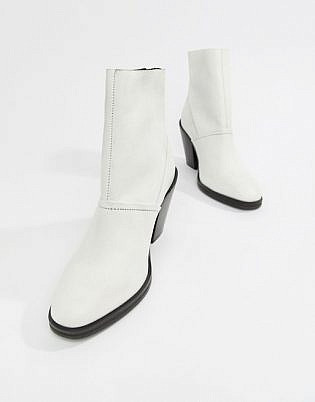 Asos Design Elexis Leather Ankle Sock Boots