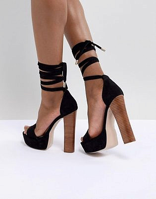 Asos Design Tamarind Tie Leg Platform Sandals