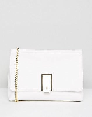 Asos Design Chunky Pinch Lock Clutch With Detachable Chain Strap