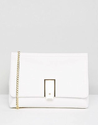 Asos Design Chunky Pinch Lock Clutch With Detachable Chain Strap