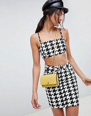 Top vaquero de diseño Asos Top With Skinny Straps In Houndstooth