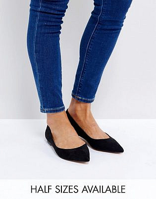 Asos Latch Pointed Ballet Flats
