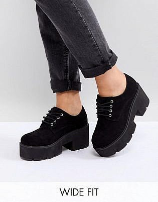 Asos Mega Wide Fit Chunky Lace Up Heels