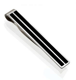 Black Silver Tie Clip