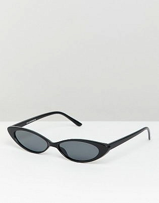 Glamorous Slim Black Cat Eye Sunglasses