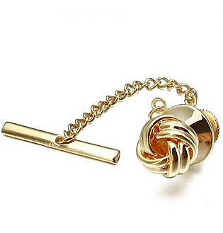 Hawson Sailor Knot Tie Tack For Men Metal Tie Pin Silver And Gold Color