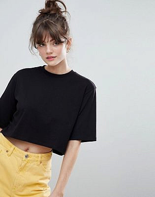 Monki Cropped Classic T Shirt