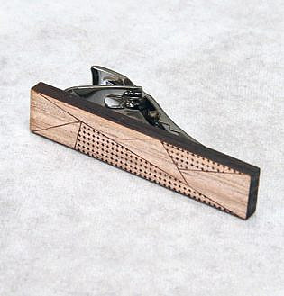 New Geometric Timber Tie Clip Or Tie Bar Men's By The Northwood Collective