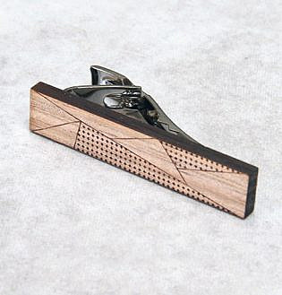 New Geometric Timber Tie Clip Or Tie Bar Men's By The Northwood Collective