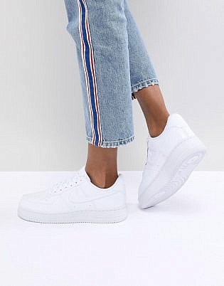 Nike Air Force 1 Sneakers In White Snakeskin Trim