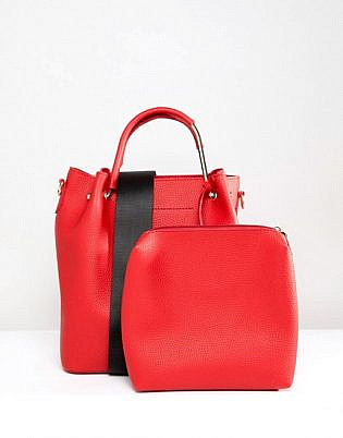 Park Lane Structured Bucket Bag With Webbing Strap And Removable Pouch