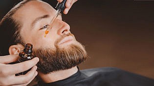 Oil For Beard In Dropper, Process Of Moisturizing Hair.