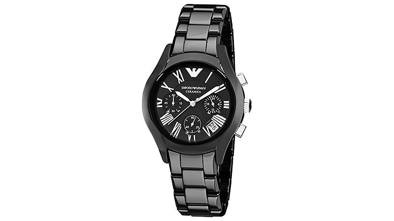 silver watch with black face womens