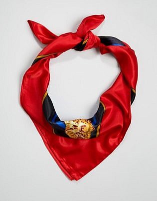 Aldo Acolla Red Printed Scarf