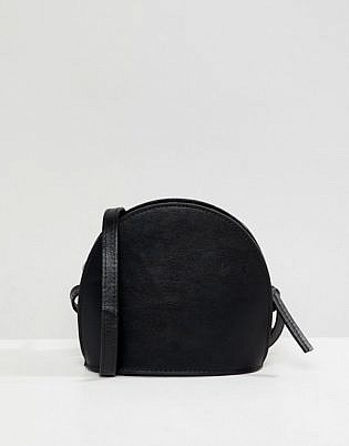 Asos Design Mini Leather Half Moon Cross Body Bag