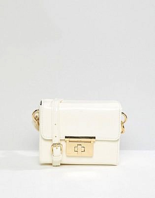 Asos Design Mini Squared Lock Cross Body Bag