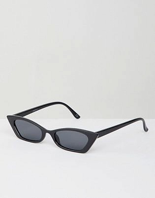 Asos Design Squared Off Narrow Cat Eye Sunglasses