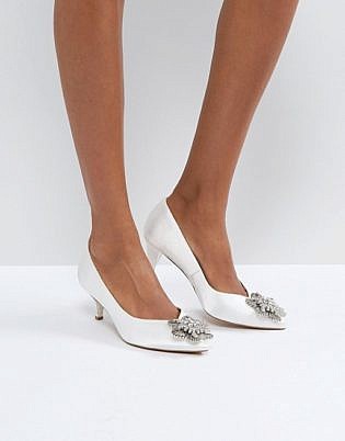 Asos Soya Bridal Embellished Kitten Heels