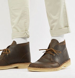 clarks brown leather desert boots