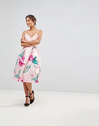 Closet London Full Prom Printed Midi Skirt