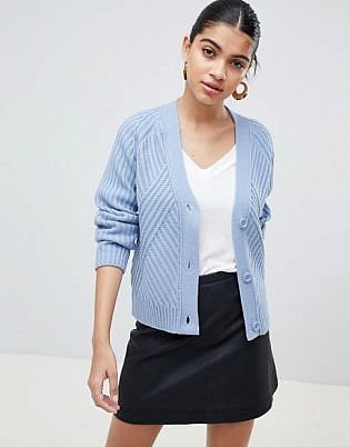 Fashion Union Relaxed Cardigan In Rib Knit