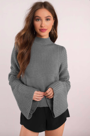 Handle With Flare Slate Sweater