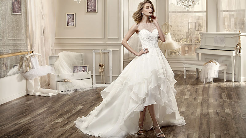 high low wedding dress with boots