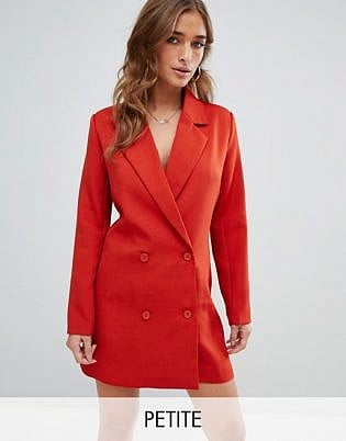 Missguided Petite Tux Blazer Dress In Rust