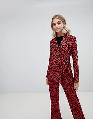 Missguided Tie Side Jacket In Leopard