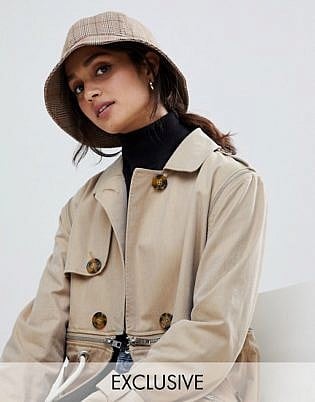 My Accessories London Check Oversized Bucket Hat