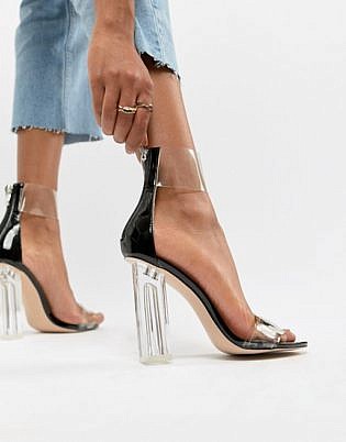 Public Desire Mega Clear Detail Heeled Sandals