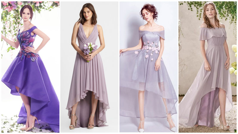 Purple High Low Wedding Dress