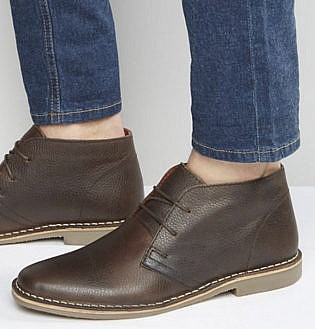 Red Tape Desert Boots In Brown Leather