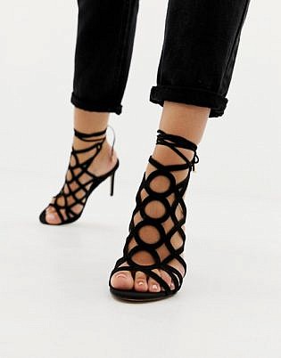 Asos Design Husk Caged Heeled Sandals