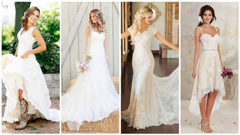 casual lace wedding dress with sleeves