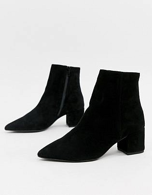 Dune Omarii Suede Mide Heeled Ankle Boots In Black