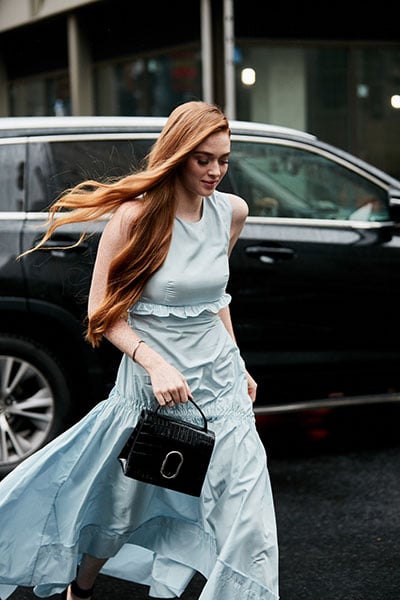 High waist pouf dress top