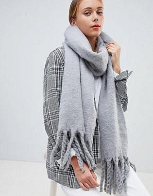 My Accessories Light Grey Super Soft Extra Long Scarf